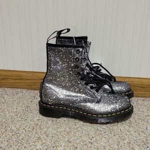 Dr. Martens Silver Glitter, women's Boots  sz 6 air cushion sole slip resistant